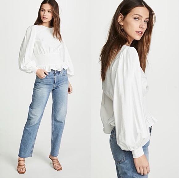 KEEPSAKE the label secure long sleeve top - small NWT Ivory White Peplum $150 - Picture 3 of 15